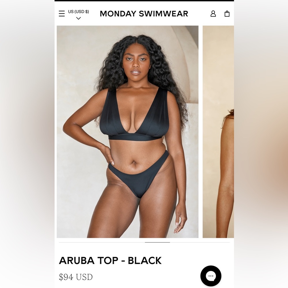 Monday Swimwear Black Bikini V/VV, Aruba top and Sorrento bottom